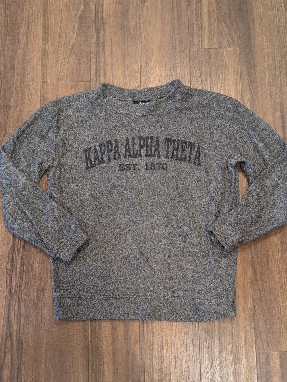 Gray Kappa Alpha Theta Crewneck Oversized Sweatshirt Boxcraft